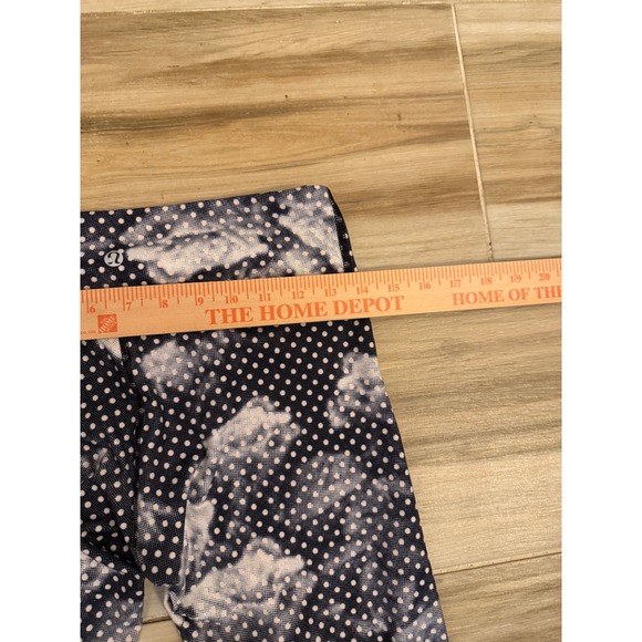 Lululemon Wunder Under Crop Leggings Size 6 Black White Polka Dot Floral Print - Picture 6 of 6
